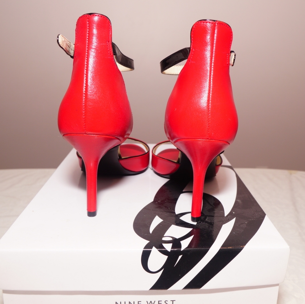 Nine West Leather Open Toe Heels - Picture 4 of 7